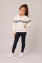 Girl's Ribbed Winter Navy Blue Tights - 2