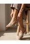 Women's 5 cm Thick Heeled Buckle Detailed Daily Stylish Summer Heeled Slippers
