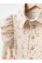 Shoulder Ruffle Belted Waist Girls' Dress with Bag - 4