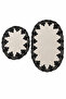 Mink 2-Piece Lace Non-Slip Leather Based Oval Bath Mat Set with Laces, Washable Bath Set Piera - 2