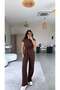Brown Wrinkled Fabric Tie-Dye Set
