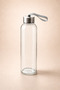 Glass Water Bottle with Metal Cover Transparent 500 ml