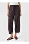 Brown Elastic Waist Modal Blend Women's Trousers - 2