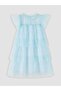 Lcw Kids Blue Ruffled Girls' Glitter Tutu Dress - 3