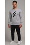 Unisex Premium Three-Line Printed Crew Neck Tracksuit Set