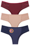 Side Lace Laser Cut Brazilian Fit Panties 3-Pack W-4571 R1-10