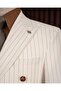 Slim Fit Men's Double-Breasted Bag Pocket Jacket Pants Suit Ecru T20109-05 - 3