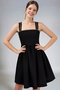 Girl's Black Crepe Evening Dress with Stone Stripes, Strap Detail, Gipe Back, Graduation Dress, Ages 11-15 - 4
