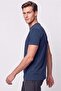 Comfort Fit Cotton Modal Fabric Crew Neck Navy Blue T-Shirt Ts 924 - 4