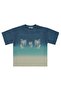 Palm Tree Printed Gradient T-Shirt for 10-13 Year Olds - Green