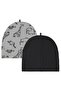 Animal Printed 2-Piece Baby Hat and Beanie Sets - Beige - 4