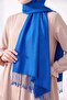 Double-Sided Silk Shawl Cobalt Blue - 3