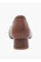 Solid Leather Slip-On Shoes with Block Heels - 5