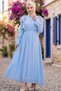 Ruffle Lace Modal Lined Tulle Dress Baby Blue Hnt8618 - 3