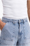 Men's Relaxed Baggy Jean Trousers with Stitching Detail Blue - 2