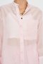 Women's Embroidery Pocket Detailed High Collar Transparent Shirt - 2