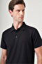 Black Polo Collar Short Sleeve Relaxed Fit Flexible Non-Fraying Collar Technology T-Shirt 1011260177 - 4