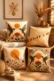 Artistic Birds on a Branch Patterned Set of 4 Throw Pillow Covers