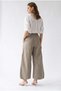 4954 Women's High Waist Elastic Waist Palazzo Skirt Trousers Antique Mink - 5