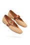 Ponti Premium Tan Straw Detailed Casual Ballerinas - 3