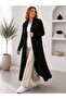 Women's Long Maxi Standard Sleeve and Feathered Knitted Cardigan - 6