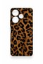 Redmi 13 4g Compatible Dark Leopard Leather Pattern Silicone Case - 3
