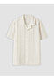 Lcw Kids White Short Sleeve Striped Boys' Shirt - 2