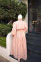 Powder Balloon Sleeve Belted Striped Dress - 4