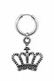 Unisex Silver Color Surgical Steel Dangle King Crown Figured Hoop Earring 1 Piece - 2