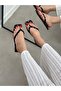 Black Satin White Polka Dot (Laddies) Women's Flip-Flops - 2