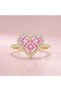 Pink Heart Stone Women's Ring – Stylish Ring with Zircon Stone - 4