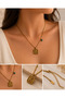 Letter K Evil Eye Beaded Gold Color Vintage Plate Women's Necklace - 3