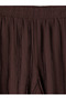 Brown Textured Women's Shorts with Elastic Waist - 6