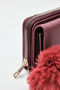 Lotus Pompom Detailed Soft Wallet Claret Red - 3