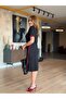Women's Crew Neck Stripe Detailed Modal Midi Dress - 3