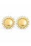 Brass Sun Model Gold Color Women's Earrings