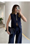 Navy Blue Belted Vest Suit - 2Y9716 - 2