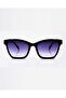 Celeste Women's Fashion Sunglasses | Gloss Black Frame with Purple Gradient UV400 Lenses - 4