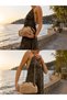 Women's Straw Leather Detailed Hand and Shoulder Bag - 3