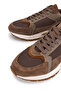Men's Leather & Textile Brown Sneakers & Sports Shoes - 4