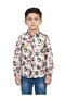 Boys Pink Geometric Printed Casual Shirt