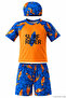 Short Sleeve Top and Tights Young Boys' Swimsuit 26715 Orange01 - 2