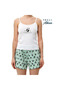 Soft Textured Panda Printed Knitted Pajama Set with Rope Straps