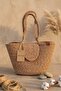 Straw Beach Bag Handmade Bohemian Summer Shoulder Bag for Women - 5