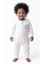 100% Organic Cotton, Unisex Zippered Baby Romper, Lamb Embroidery Detail, Ecru, Newborn Romper - 6