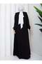 Abaya with sleeve and cuff embroidery details - 3