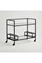 2 Tier Serving Trolley with Clear Glass Shelves, Welded Metal Frame Bar Cart with Lockable Wheels - 4