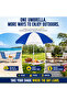 Blue and White Outdoor Sun Shade Umbrella with 150 cm Wide Canopy, 2 m Tall Folding Parasol, Adjustable Pole Joint for Beach, Patio, Garden, Picnic, Camping, Poolside and Everyday Leisure Use Outdoors - 5