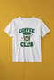 Premium Coffee Club Printed Oversize Unisex T-Shirt 100% Cotton White Coffee Themed Streetwear T-Shirt - 3