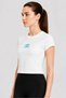 Women Fitted Short Sleeve Outdoor Crop T-Shirt, White - 4
